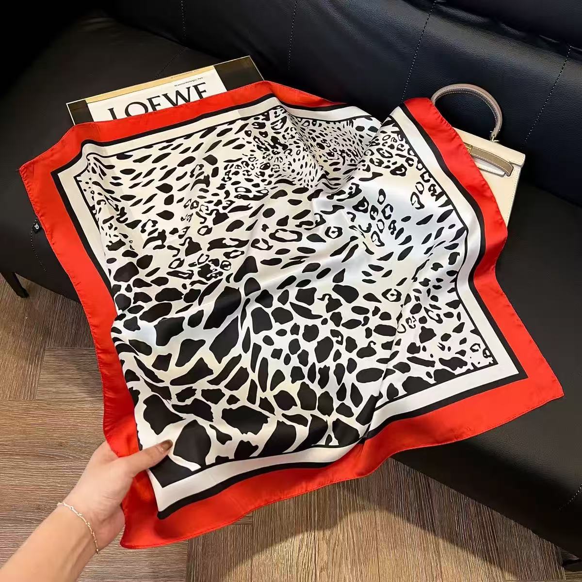 1pc Faux Silk Retro Leopard Pr - đánh giá và giá Bandana Cotton