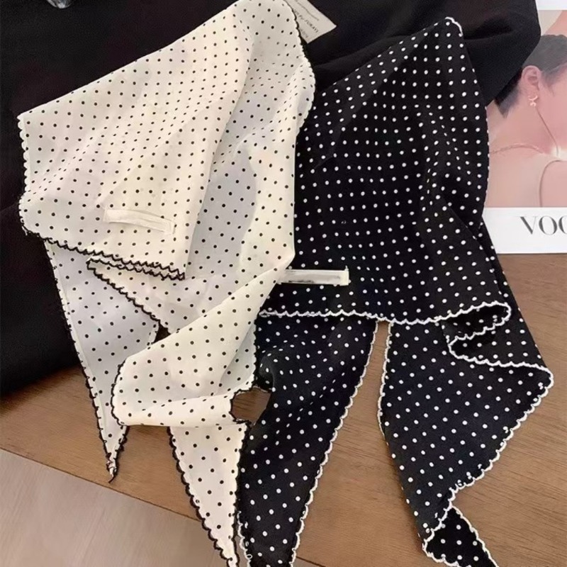 Black White Polka Dot Scarf fo - đánh giá và giá Ascot Neck Scarf
