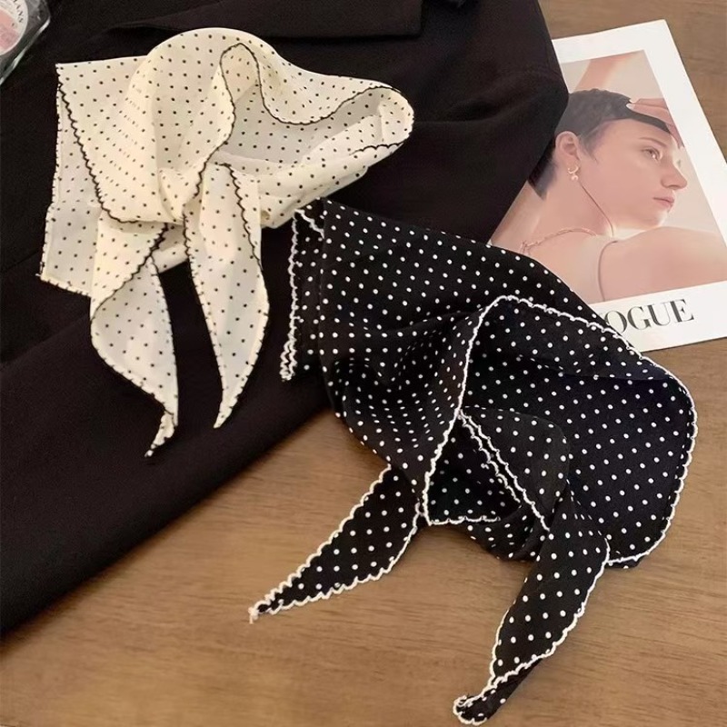 Black White Polka Dot Scarf fo - đánh giá và giá Ascot Neck Scarf