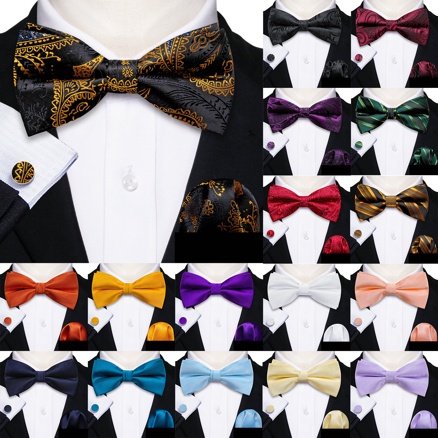Barry.Wang Silk Mens Bow Tie B - đánh giá và giá Bow Tie Pre Tied