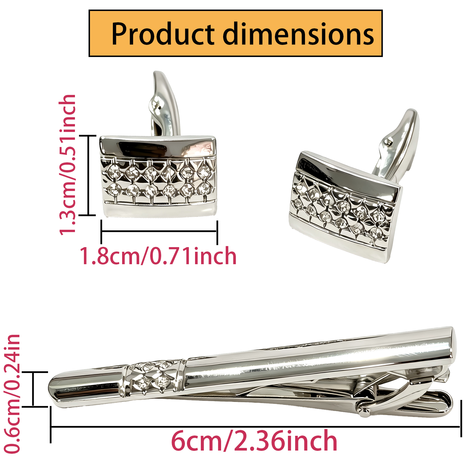 Mens Cufflinks & Tie Clip Set  - đánh giá và giá Tie Bar Set Gift