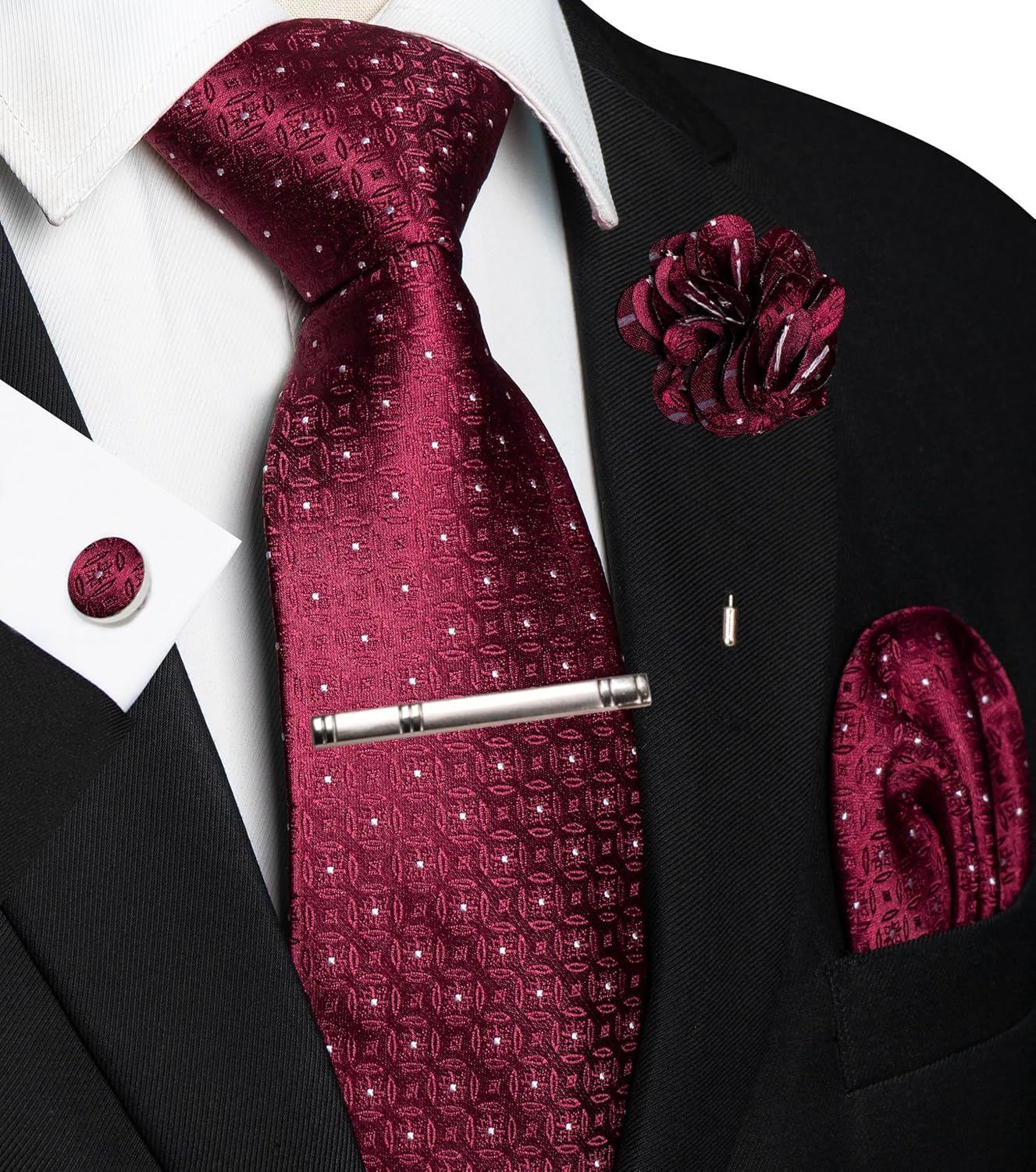 5PCS Men's Tie Set with Pocket - đánh giá và giá Pocket Square Set