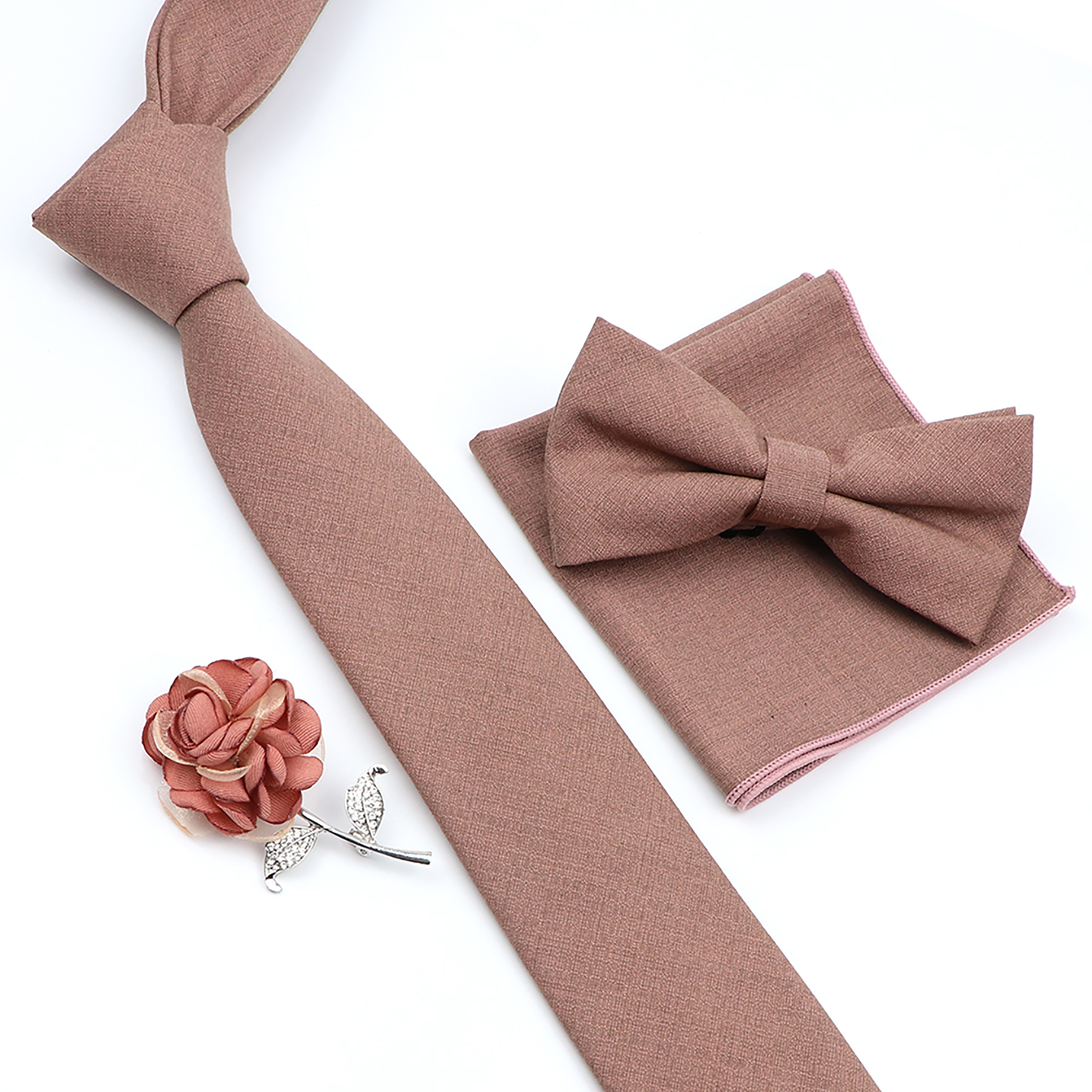 Beautiful Solid Color Tie Broo - đánh giá và giá Skinny Tie Men