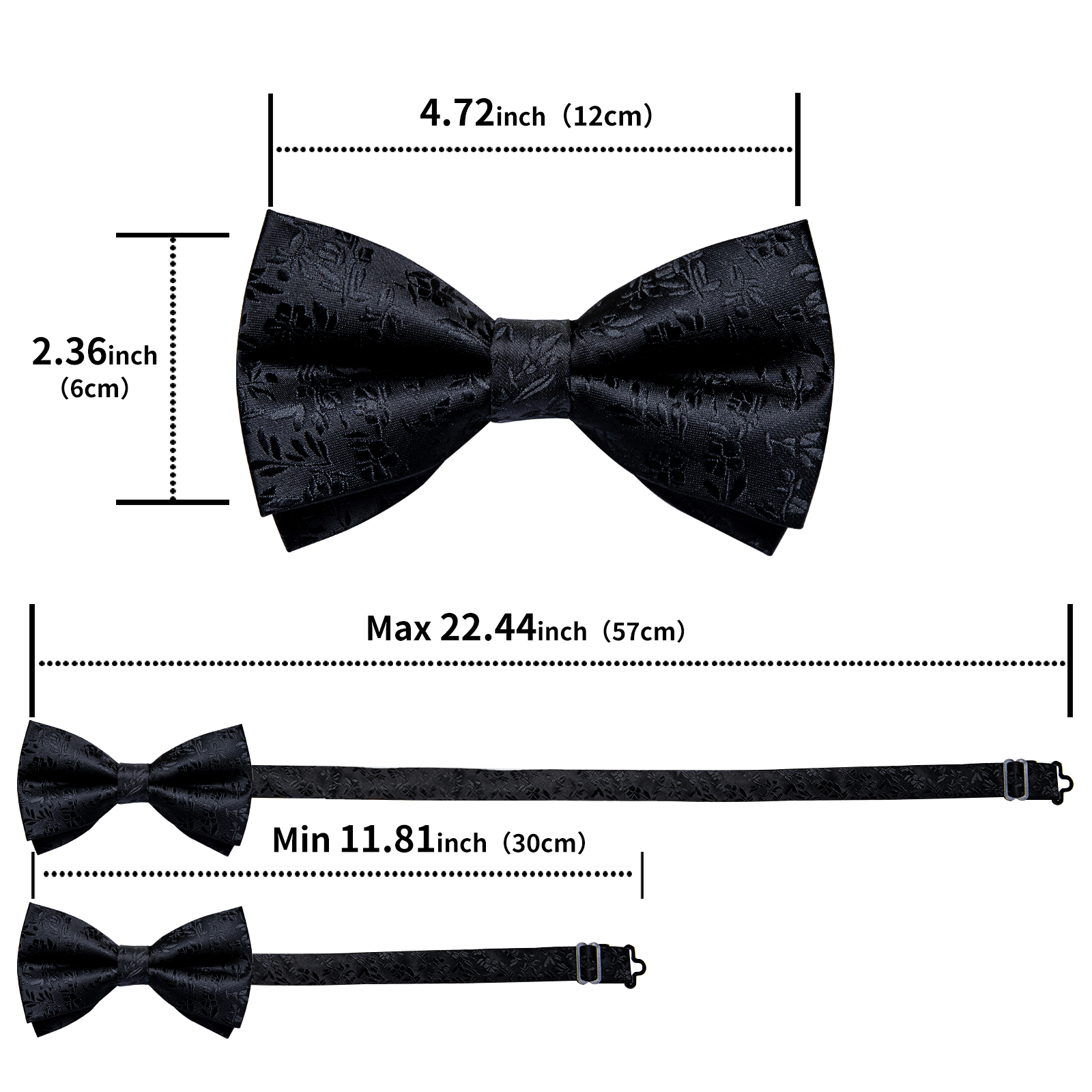 4Pcs Black Solid Floral Men's  - đánh giá và giá Bow Tie Pre Tied