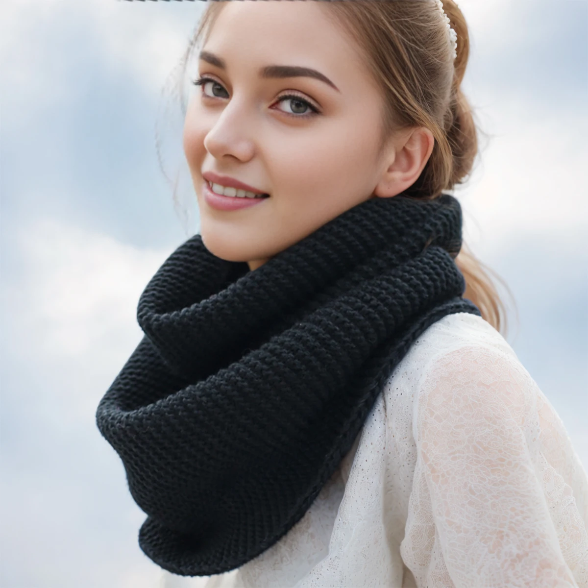 New Winter Scarf Women Infinit - đánh giá và giá Infinity Scarf Knit