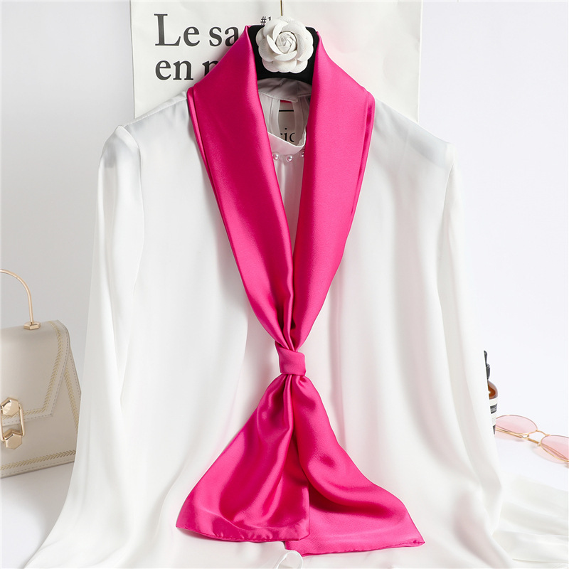 Red Solid Color Long Silk Scar - đánh giá và giá Ascot Neck Scarf