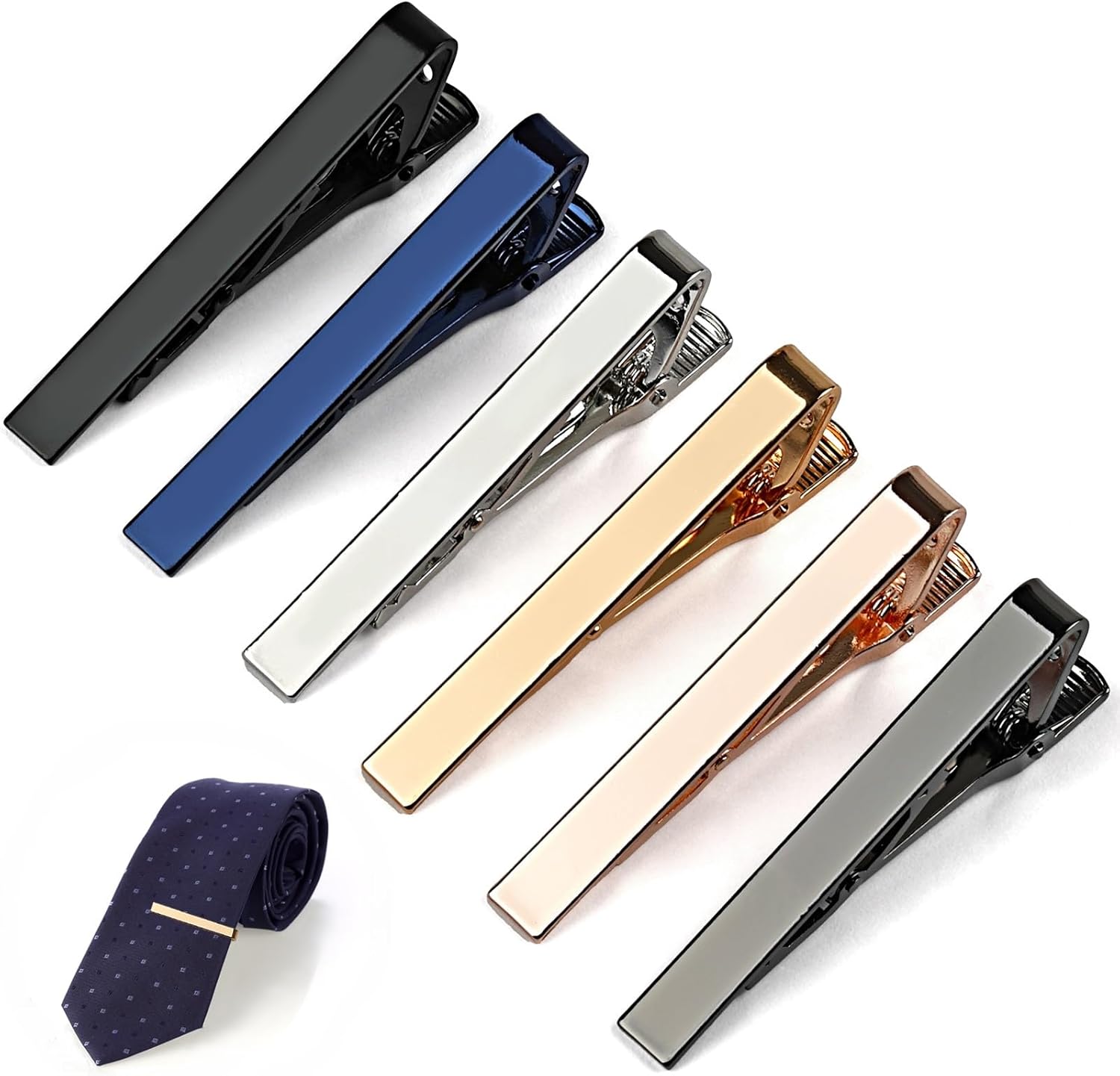 6 Tie Clips for Men, Classic S - đánh giá và giá Tie Bar Set Gift