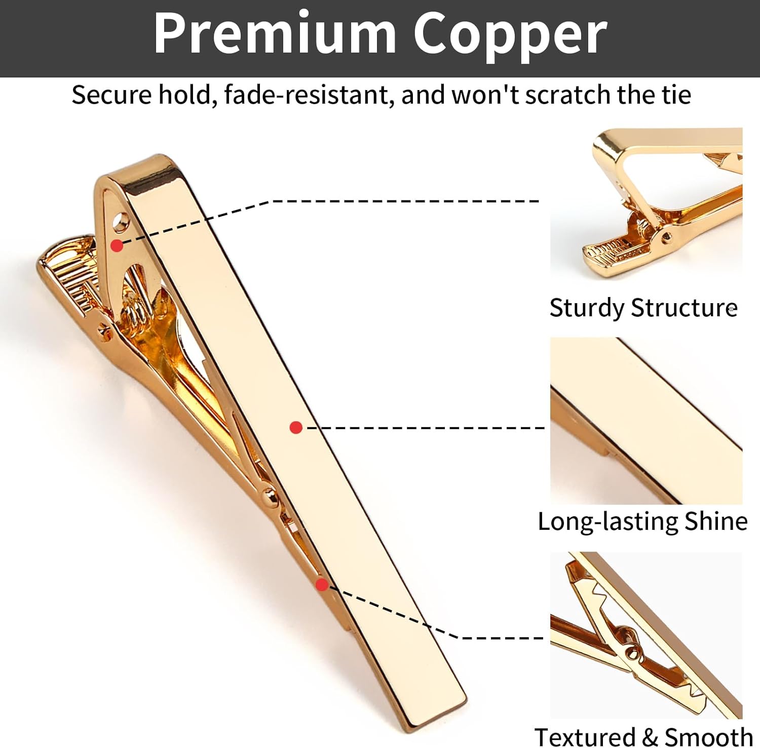 6 Tie Clips for Men, Classic S - đánh giá và giá Tie Bar Set Gift