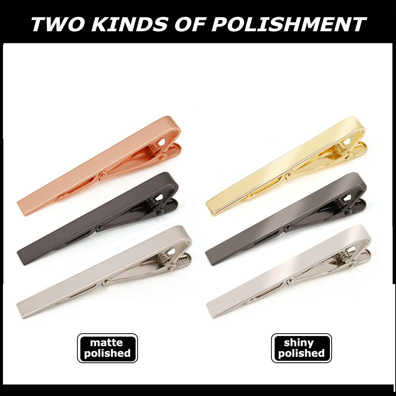 6 Pack Tie Clips Set Black Sil - đánh giá và giá Tie Bar Set Gift