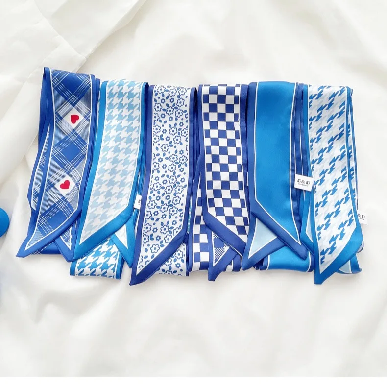 Klein blue silk scarf new chec - đánh giá và giá Silk Tie Striped