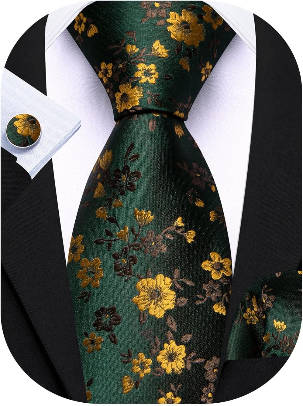 Men's Floral Paisley Silk Tie  - đánh giá và giá Pocket Square Set