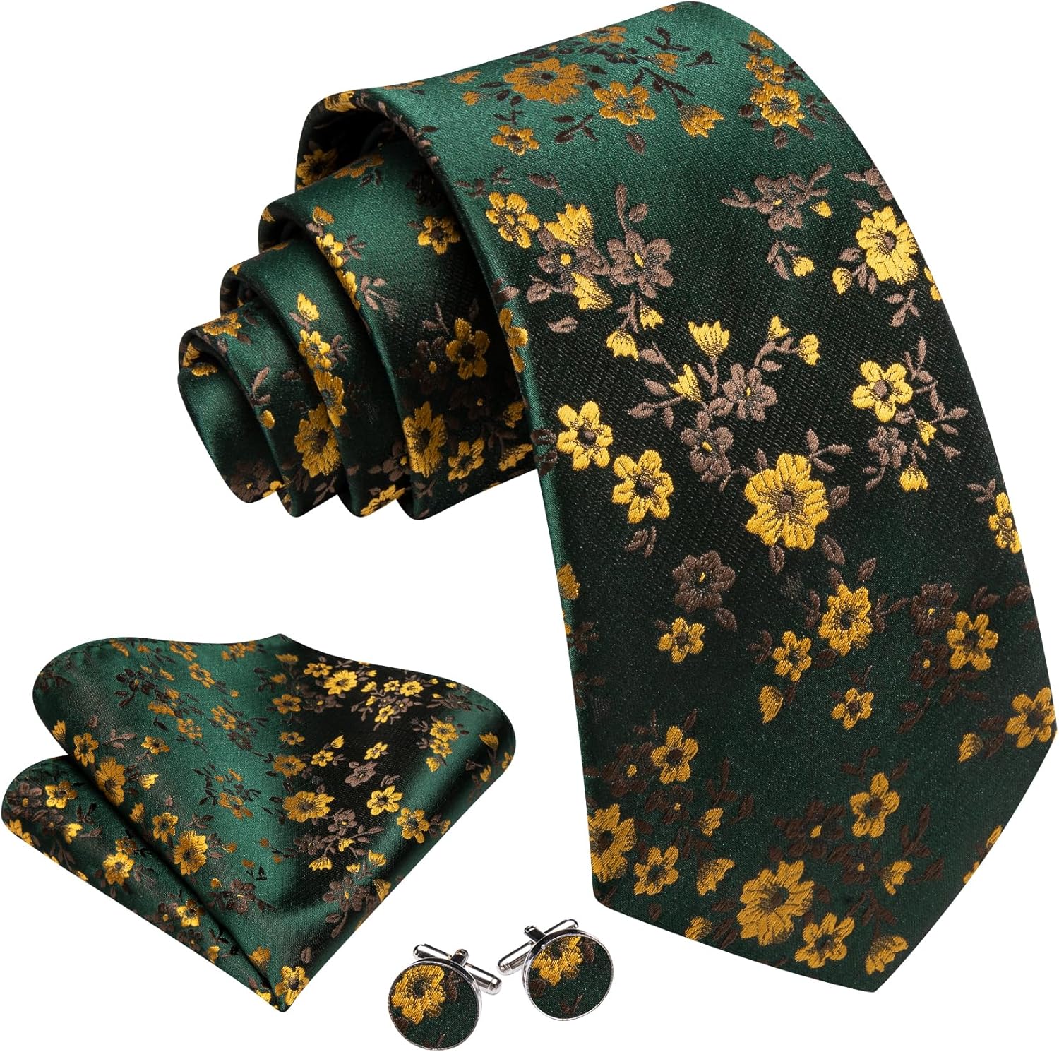 Men's Floral Paisley Silk Tie  - đánh giá và giá Pocket Square Set